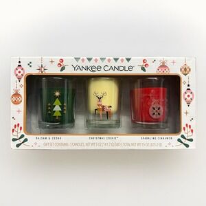 Yankee Candle 3-PACK Scented Candles Christmas  Balsam & Cedar - Cinnamon Cookie